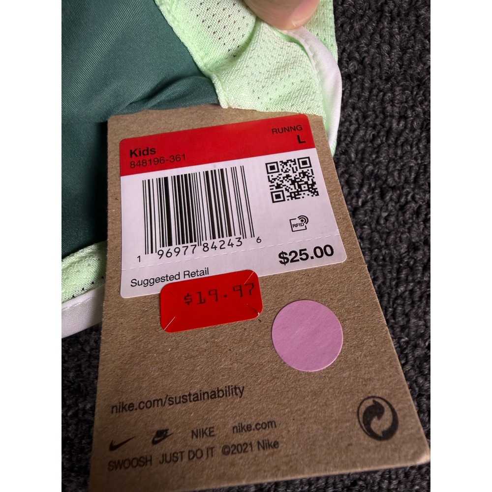 Nike Kids Dri-FIT Tempo Running Shorts Green Mint 848196-361 Size Large NWT - Picture 2 of 6